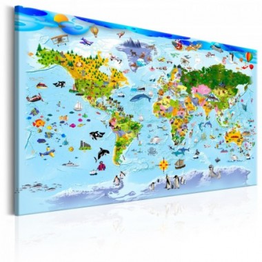 Quadro - Children's Map: Colourful Travels - 90x60