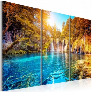 Quadro - Waterfalls of Sunny Forest - 90x60