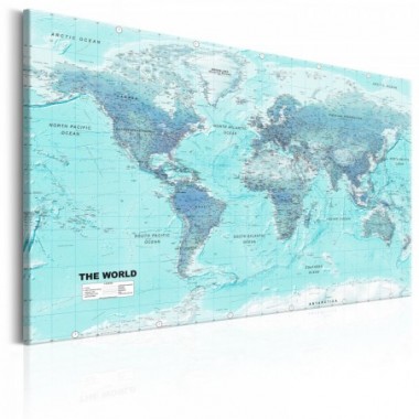 Quadro - World Map: Sky Blue World - 120x80