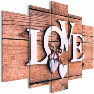 Quadro - Wooden Letters (5-Parts) Wide - 100x50