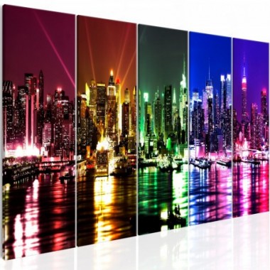 Quadro - Rainbow New York (5 Parts) Narrow - 200x80