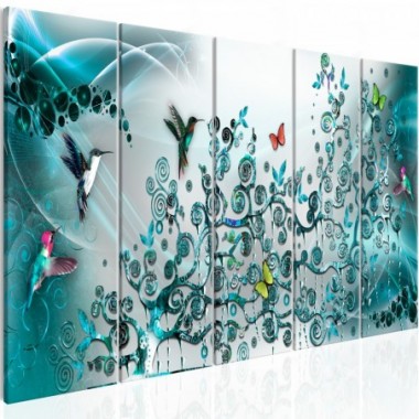 Quadro - Hummingbirds Dance (5 Parts) Turquoise...