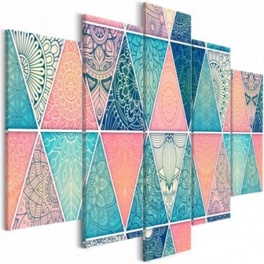 Quadro - Oriental Triangles (5 Parts) Wide - 100x50