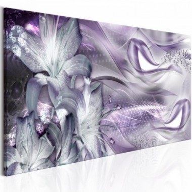 Quadro - Lilies and Waves (1 Part) Narrow Pale...