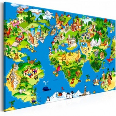 Quadro - Children's Map (1 Part) Wide - 90x60