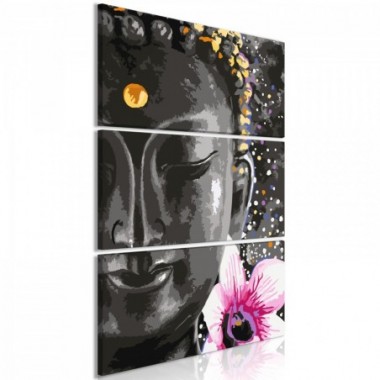 Quadro - Buddha and Flower (3 Parts) Vertical - 60x90