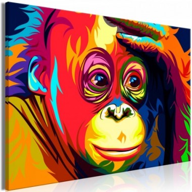 Quadro - Colourful Orangutan (1 Part) Wide - 90x60