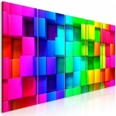 Quadro - Colourful Cubes (5 Parts) Narrow - 200x80
