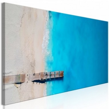 Quadro - Sea and Wooden Bridge (1 Part) Narrow Blue...
