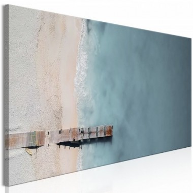 Quadro - Sea and Wooden Bridge (1 Part) Narrow Grey...