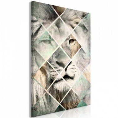 Quadro - Lion on the Chessboard (1 Part) Vertical -...