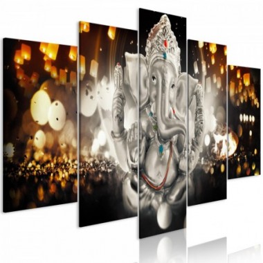 Quadro - Buddha's Philosophy (5 Parts) Silver Wide -...