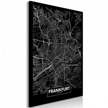 Quadro - Dark Map of Frankfurt (1 Part) Vertical -...