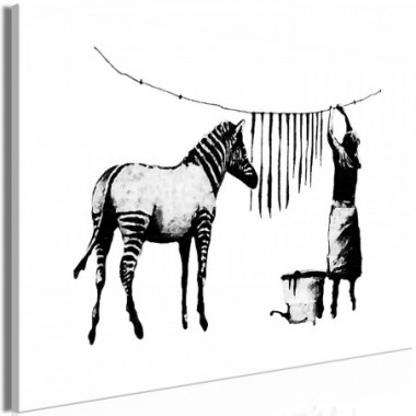 Quadro - Banksy: Washing Zebra (1 Part) Wide - 90x60