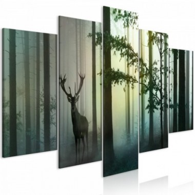 Quadro - Morning (5 Parts) Wide Green - 100x50