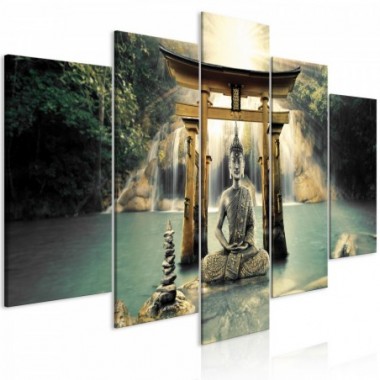 Quadro - Buddha Smile (5 Parts) Wide - 100x50