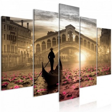 Quadro - Magic Venice (5 Parts) Wide Orange - 100x50
