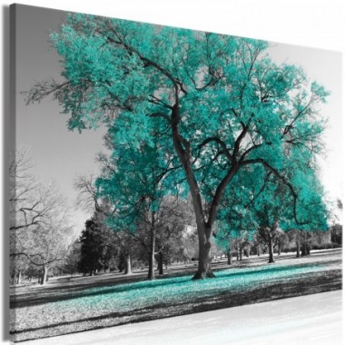 Quadro - Autumn in the Park (1 Part) Wide Turquoise...