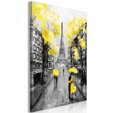 Quadro - Paris Rendez-Vous (1 Part) Vertical Yellow...