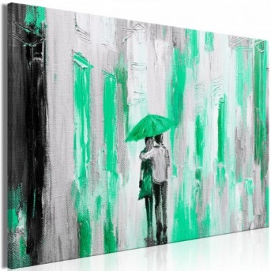 Quadro - Umbrella in Love (1 Part) Wide Green - 90x60