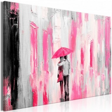 Quadro - Umbrella in Love (1 Part) Wide Pink - 90x60