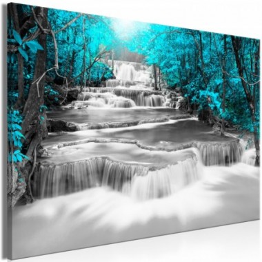 Quadro - Cascade of Thoughts (1 Part) Wide Turquoise...