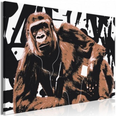 Quadro - Pop Art Monkey (1 Part) Narrow Brown - 120x80