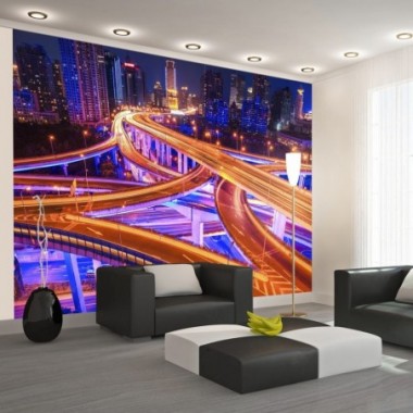 Fotomurale - Spiderweb of roads - 350x245