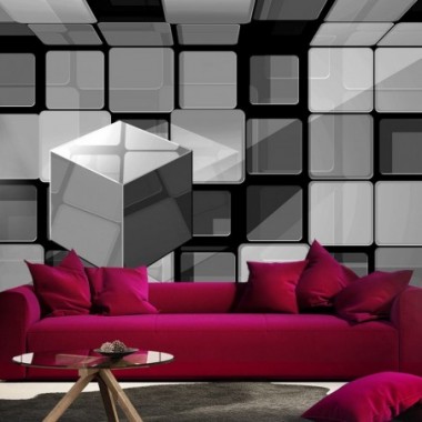 Fotomurale - Rubik's cube in gray - 350x245
