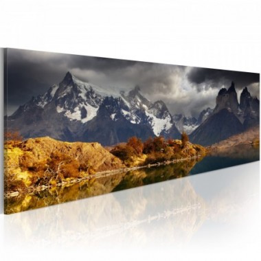 Quadro - Mountain landscape before a storm - 135x45