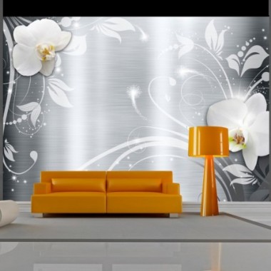Fotomurale - Orchids on steel - 350x245