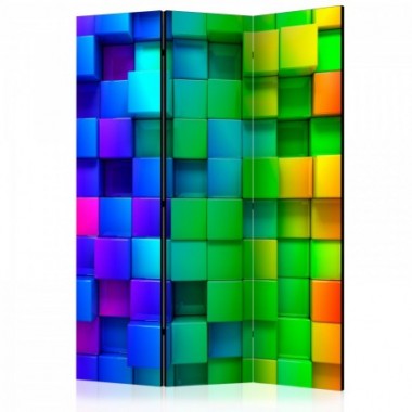Paravento - Colourful Cubes [Room Dividers] - 135x172
