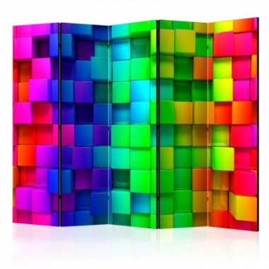 Paravento - Colourful Cubes II [Room Dividers] -...
