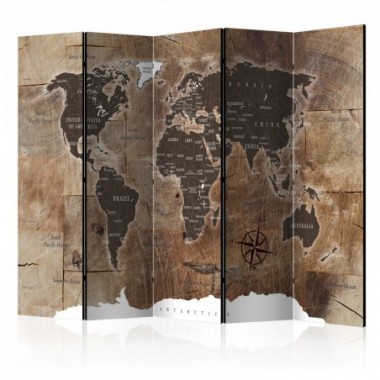 Paravento - Room divider – Map on the wood - 225x172