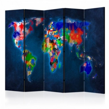 Paravento - Room divider – Colorful map - 225x172