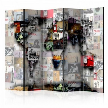 Paravento - Room divider – World map – Banksy - 225x172