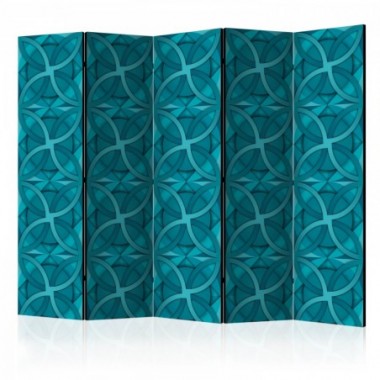 Paravento - Geometric Turquoise II [Room Dividers] -...