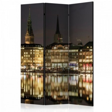 Paravento - Night in Hamburg [Room Dividers] - 135x172