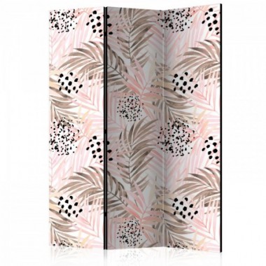 Paravento - Pink Palm Leaves [Room Dividers] - 135x172
