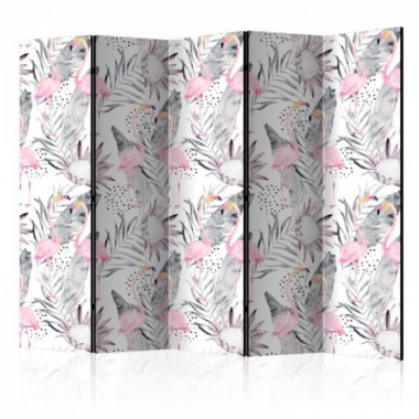Paravento - Flamingos and Twigs II [Room Dividers] -...