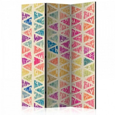 Paravento - Letters nad Triangles [Room Dividers] -...