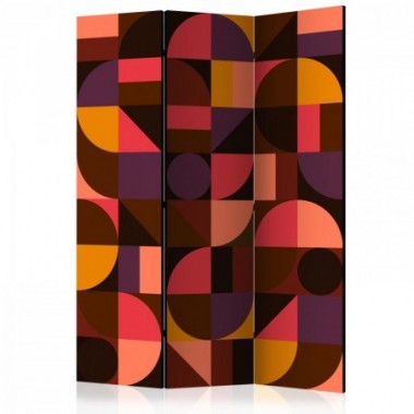 Paravento - Geometric Mosaic (Red) [Room Dividers] -...