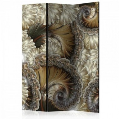 Paravento - Golden hand-held fans [Room Dividers] -...
