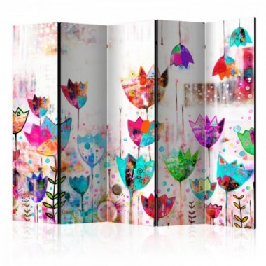 Paravento - Colorful tulips II [Room Dividers] -...